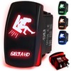 Waterproof Rocker Switch ON/Off, LED Backlit with Etched Design Off