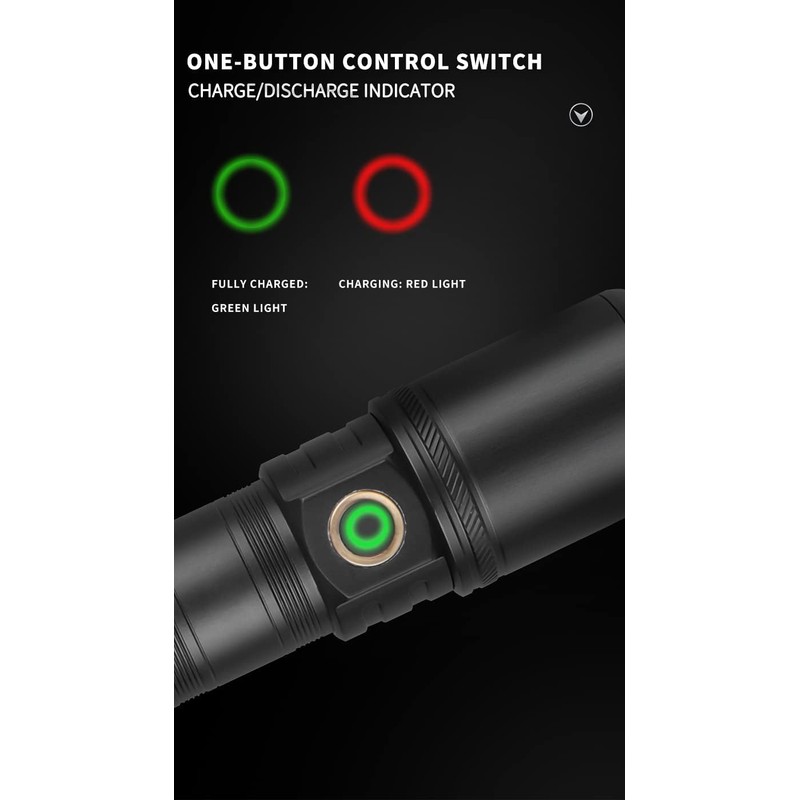 Flashlights High Lumens Rechargeable, Bright LED Flashlight, Powerful Tactical Flashlights,