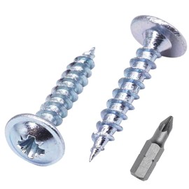 SKIR'CO (Pack of 300) Galvanised Steel 3.0 x 20mm Silver Wood Screws Metal Screws Wafer Head Pozi Self Tapping