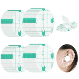 IOPJLK Pack of 100 Waterproof Ear Patches, Ear Protection, Waterproof Ear Patches, Ear Protection, Water Children, Ultra Thin Transparent Waterproof Ear Stickers, Suitable for Showering, Swimming,