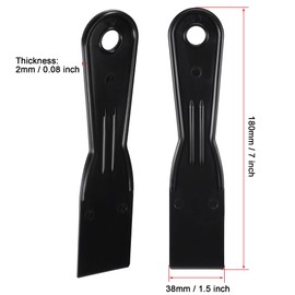 uxcell Putty Scraper 1.5" ABS Plastic Spatula Drywall Patch Repair Spreader Wall Covering Smoother Black 4Pcs