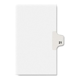 Avery Legal Dividers, Premium Individual Tab Titles, Letter Size, Side Tabs, 21, Pack of 25 (01021),White