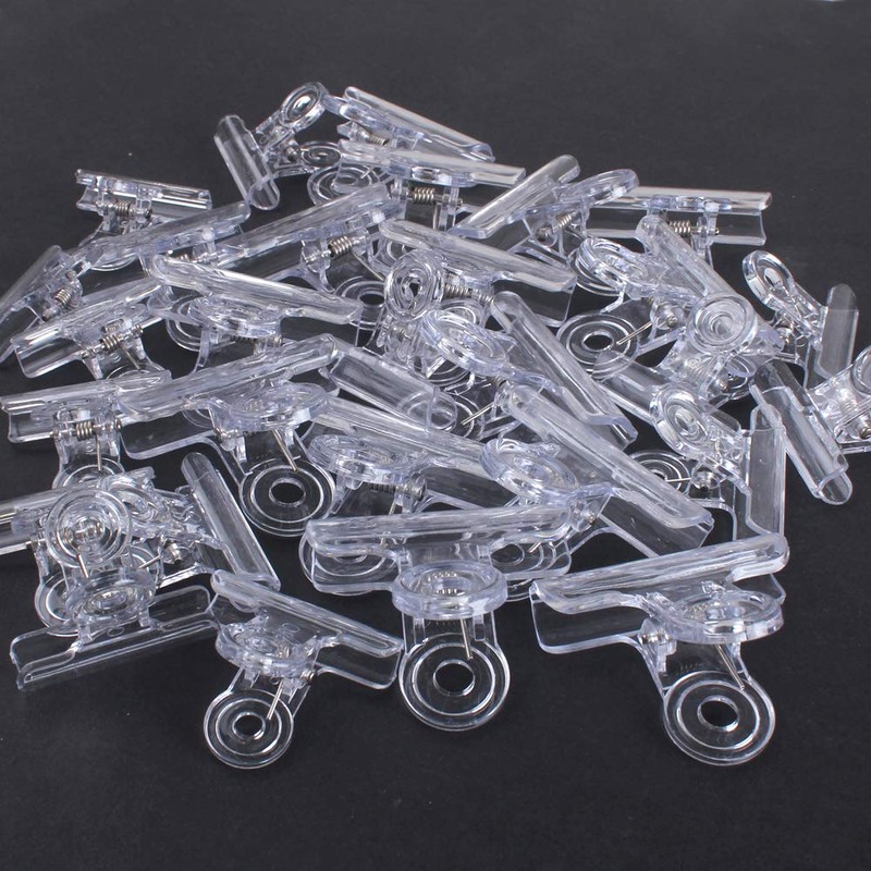 Z ZICOME 30 Pack Plastic Clear Clips Clamps, 1-1/2 Inch