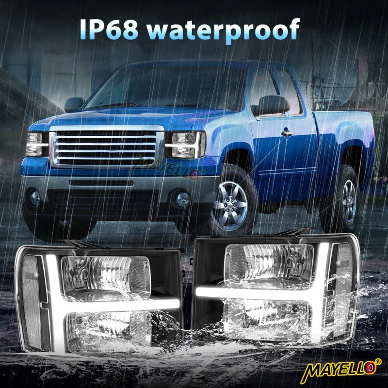 mayello Pair Black For 2007-2013 2014 GMC Sierra 1500 2500HD