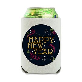 Happy New Year Can Cooler - Drink Sleeve Hugger Collapsible Insulator - Beverage Insulated Holder
