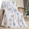 Manta En Forma De U Con Estampado Navideño De Copos De Nieve
