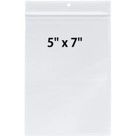 EZpack Clear Resealable Small Zipper Poly Bags 100 Pack, Transparent Mini Plastic Storage Bags for Jewelry, Candy, Beads (5x7)' for ASIN 'B09WZB6HH8