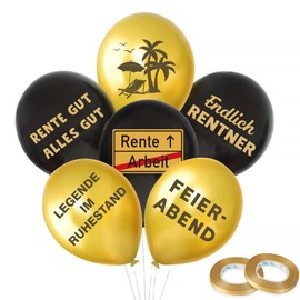 Pack of 24 Retirement Balloons Finally Retirees Latex Balloons Decoration Set Helium Balloons Decoration for Beginning of Retirement Gift for Men Women Farewell Party Retirement Retirement Party