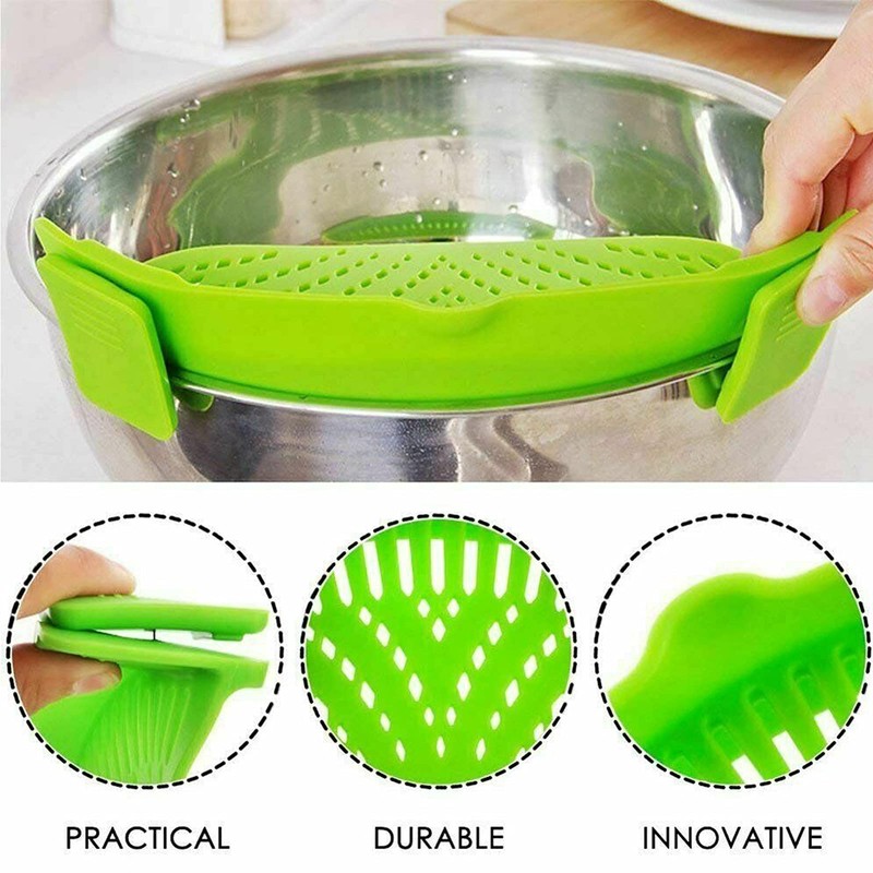 2 Pcs Clip on Strainer, Pot Strainer for Pasta Meat