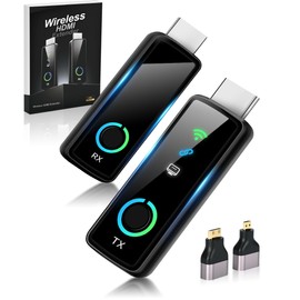 2025 Wireless HDMI Transmitter and Receiver with LED Display, 4K Decode 1080P@60Hz Ultra FHD Video Output, 328ft/100M HDMI Extender 5G+2.4G for Video to Monitor from PC/Laptop/HDTV/Camera, Plug&Play