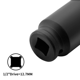 Hlipaty Impact Socket 26mm, 1/2" Square Drive 6 Point Cr-Mo Deep Socket, 78mm Length