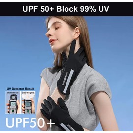 SUJAYU UV Protection Gloves Driving Gloves Women Sun Protection, Thin Full Finger UV Glove Sun Glove Cycling Glove for Women (Beige)