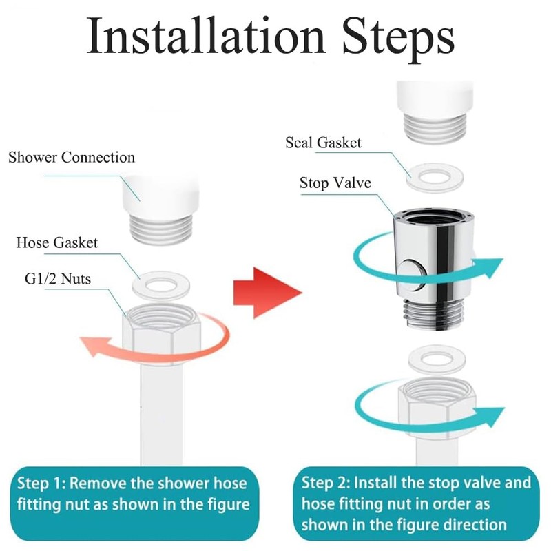 3 Pcs Shower Head Shut Off Valve, G1/2 Universal Button