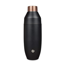 SNOWFOX Elegance Collection Double Wall Insulated Stainless Steel Cocktail Shaker, Black/Gold