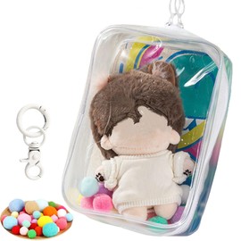 Sewing Pouch, 5.9 inches (15 cm), Plush Carrying Bag, Pushing Pouch, Pain Bag, Transparent Pouch, Pushing Bag, Doll Holder, Sewing Pouch, PVC, Going Out, Dustproof, Waterproof, Plush Pouch, Nerd,