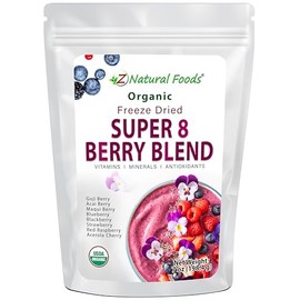 Z Natural Foods Super 8 Berry Blend: Organic Freeze-Dried, Delicious Fruit Powder for Overall Well Being, Add to Your Smoothies, Yogurt, Cereal, and Recipes, Non-GMO, Vegan, Gluten-Free, 7 oz.