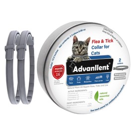 Advanllent Flea Collar for Cats, Flea and Tick Collars for Kittens, Flea & Tick Treatment Prevention, Natural Essential Oil, 2 Pack, 16 Months Protection, One Size Fits All, Waterproof