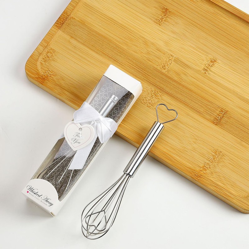 10 Pieces Heart Shaped Egg Beater Mini Stainless Steel Manual
