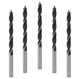 Murtenze 5 Pack Brad Point Drill Bits 5mm, High Carbon Steel Woodworking Drills, Metric Spiral Twist Drilling Bits Tool for Furniture Hardwood Softwood