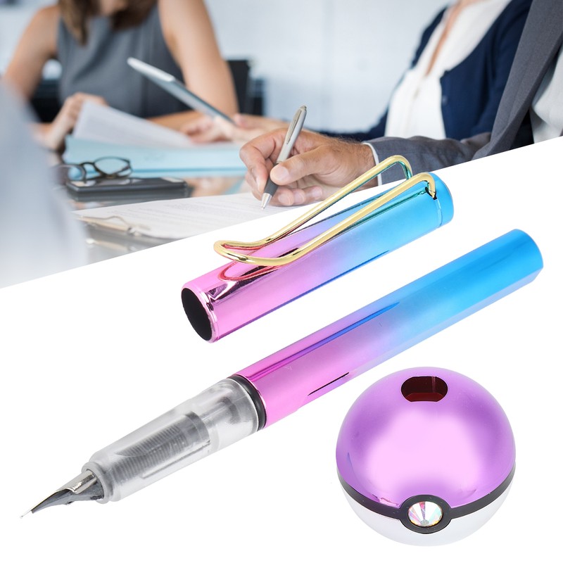 0.38mm Fountain Pen Set 2 Ink Cartridges Smooth Writing Signing