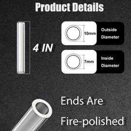 Gtysmox 4 Inches 12 Pcs Transparent Borosilicate Glass Tubes, 10mm Diameter 1.5mm Thickness Glass Tubing with 1 Cleaning Brush for DIY Making Glass Crafts