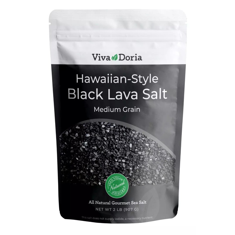 Viva Doria Hawaiian Black Lava Sea Salt, Medium Grain, 2