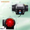 4 Inch 260 CFM Inline Duct Ventilation Fan, HVAC Vent