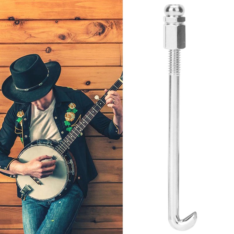 24Pcs Banjo Hooks Silver Metal Chrome Plated Parts Musical Instrument