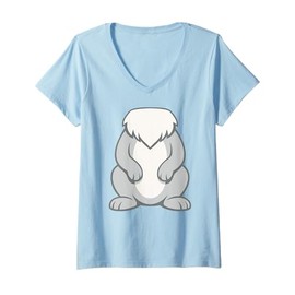 Womens Rabbit Shirt Adult Kids Men Women Rabbit Costume V-Neck T-Shirt
