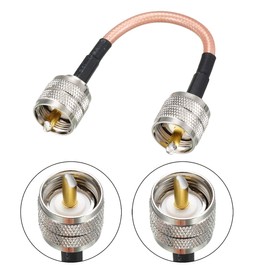 sourcing map 0.1 m Coaxial Cable, RG142 SAT Antenna Cable PL-259 UHF Male to PL-259 UHF Male Antenna Cable for Audio and Video Transmission