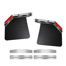 BST BSSP 2PCS Angled Spring Loaded Mud Flap Hanger Bracket Set&Semi Truck Mud Flap Weight w/24"x24" Universal Mudflap,1-1/8"1.125" Bolt Spacing,Commercial Truck Heavy Duty HD