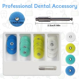 40 Piece 14mm Dental Polishing Discs Assorted Kit, Dental Polisher Supplies with Mandrel Stem for Material Tools, Professional Dental Accessories for Polishing and Contouring