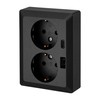 Flush-Mounted Double Socket, USB-A, USB-C, All-in-One, Series C1 Anthracite