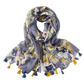 FAIRYGATE Scarf Women's Lightweight and Soft Elegant Tassel Scarf Girls Colourful Long Cute, 68010