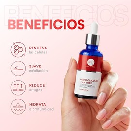 MIST JEWEL - CLEAR - Serum Ácido Glicólico + Acido hialurónico + Colágneo + Tea tree exfoliante efecto peeling facial | Suero facial aclarante y renov