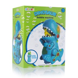 abeec Dinosaur Toy Bubble Machine - Bubble Machine for Kids - Supplied with Bubble Mixture - Dinosaur Gifts for Kids