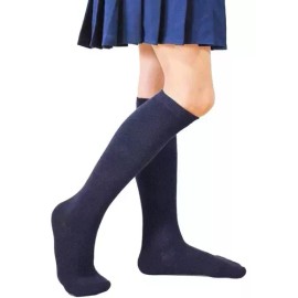 Francesita Calceta Escolar Larga Lisa Para Niña 6 Pares