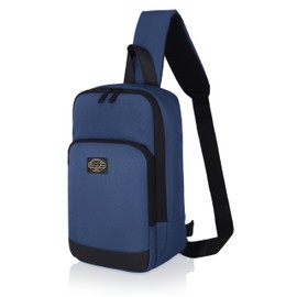 Hudson & James Small Sling Bag, Lightweight Crossbody Backpack for Men Women Kids, Shoulder Bag for Sports and Outdoor Walking Hiking Travel (Navy)