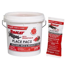Tomcat Bromethalin Place Pacs Bait, Pest Control for Agricultural Buildings and Homes, Kill Rats and Mice