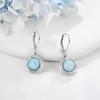POPLYKE Larimar Dangle Earrings Sterling Silver Leverback Earrings