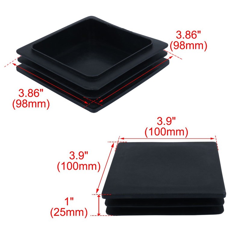 sourcing map 100mm x 100mm Plastic Square Inserts End Blanking