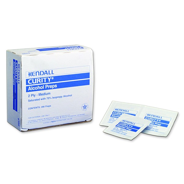 Kendall 5750 Curity Lightweight Alcohol Prep, Sterile, 2 Ply, Medium (20 Boxes of 200)