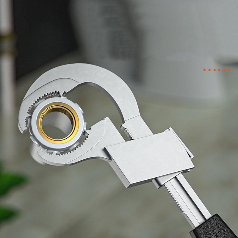 Bathroom Wrench Set Aluminum Alloy Adjustable Large Opening Arc Teethed