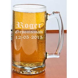 Shivam Personalize Beer Mug 27oz Groomsman/Wedding Favors Mug - Free Engraving