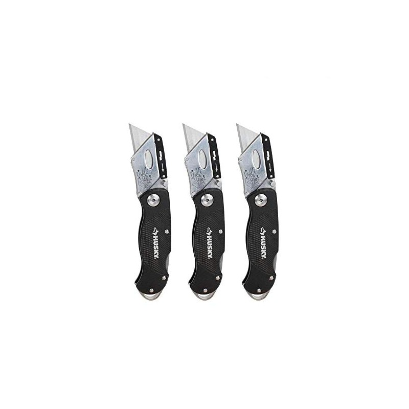 HUSKY 99732 Folding Lock-Back Utility Knife (3-Pack)
