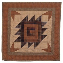 Harvest Log Cabin Wall Hanging Quilt 18 Inches by 18 Inches 100% Cotton Handmade Hand Quilted Heirloom Quality