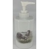 Soap Dispenser - White Porcelain Decorated (White Leghorn Rooster)