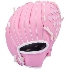 ZYYRSS Baseball Glove for Kids/Youth/Adult, Softball Gloves,Sports Batting Gloves PU Leather Left Hand Glove, Right Hand Throw (Pink, 11.5 inch)