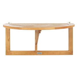 Safavieh PAT7045A Outdoor Collection Owens Natural teak wood Balcony Hanging Half Table