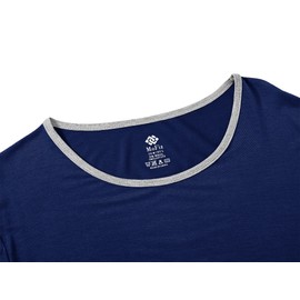MoFiz - Conjunto de pijama para hombre, ropa de dormir y pantalones cortos, conjunto de pijama ligero y suave para hombre, con bolsillos, S-3XL, Azul marino, XX-Large